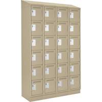Clean Line Lockerette , 6 -tier, Bank of 4, 48" x 18" x 82", Steel, Beige, Rivet (Assembled) Superchem Industries