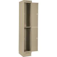 Clean Line Lockers, 2 -tier, Bank of 4, 48" x 18" x 76", Steel, Beige, Rivet (Assembled) Superchem Industries