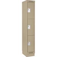 Casiers Clean Line, 3 niveaux, 12" x 18" x 76", Acier, Beige, Rivet (assembl&eacute;) Superchem Industries