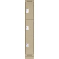 Casiers Clean Line, 3 niveaux, 12" x 18" x 76", Acier, Beige, Rivet (assembl&eacute;) Superchem Industries