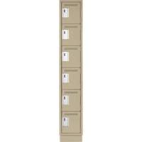 Petits casiers Clean Line, 6 niveaux, 12" x 18" x 76", Acier, Beige, Rivet (assembl&eacute;) Superchem Industries
