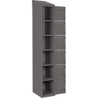 Clean Line Lockerette, 6 -tier, Bank of 4, 48" x 18" x 78", Steel, Charcoal, Rivet (Assembled) Superchem Industries