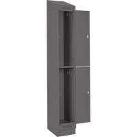 Clean Line Lockers, 2 -tier, Bank of 4, 48" x 18" x 82", Steel, Charcoal, Rivet (Assembled) Superchem Industries