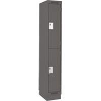 Clean Line Lockers, 2 -tier, 12" x 18" x 76", Steel, Charcoal, Rivet (Assembled) Superchem Industries