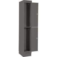 Clean Line Lockers, 2 -tier, Bank of 4, 48" x 18" x 76", Steel, Charcoal, Rivet (Assembled) Superchem Industries