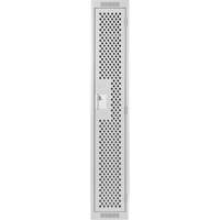 Clean Line Lockers, 12" x 12" x 72", Steel, Grey, Rivet (Assembled), Perforated Superchem Industries