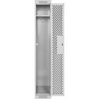 Clean Line Lockers, 12" x 12" x 72", Steel, Grey, Rivet (Assembled), Perforated Superchem Industries