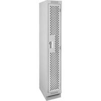 Clean Line Lockers, 12" x 18" x 76", Steel, Grey, Rivet (Assembled), Perforated Superchem Industries