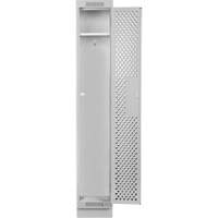 Clean Line Lockers, 12" x 18" x 76", Steel, Grey, Rivet (Assembled), Perforated Superchem Industries