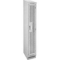 Clean Line Lockers, 12" x 18" x 82", Steel, Grey, Rivet (Assembled), Perforated Superchem Industries