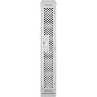 Clean Line Lockers, 12" x 18" x 82", Steel, Grey, Rivet (Assembled), Perforated Superchem Industries