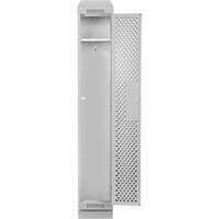 Clean Line Lockers, 12" x 18" x 82", Steel, Grey, Rivet (Assembled), Perforated Superchem Industries