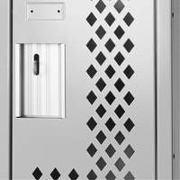Clean Line Lockers, 12" x 12" x 72", Steel, Grey, Rivet (Assembled), Perforated Superchem Industries