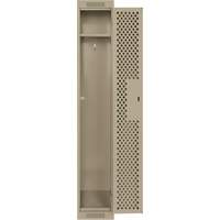 Clean Line Lockers, 12" x 12" x 72", Steel, Beige, Rivet (Assembled), Perforated Superchem Industries