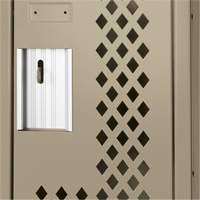 Clean Line Lockers, 2 -tier, 12" x 12" x 72", Steel, Beige, Rivet (Assembled), Perforated Superchem Industries