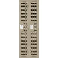 Clean Line Lockers, Bank of 2, 24" x 15" x 72", Steel, Beige, Rivet (Assembled), Perforated Superchem Industries