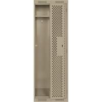 Clean Line Lockers, Bank of 2, 24" x 15" x 72", Steel, Beige, Rivet (Assembled), Perforated Superchem Industries