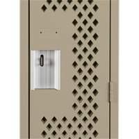 Clean Line Lockers, Bank of 4, 48" x 12" x 72", Steel, Beige, Rivet (Assembled), Perforated Superchem Industries