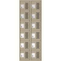 Assembled Lockerettes Clean Line Perforated Economy Lockers, 6 -tier, Bank of 2, 18" x 72" x 12", Steel Superchem Industries