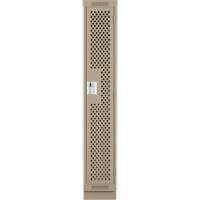 Clean Line Lockers, 12" x 18" x 76", Steel, Beige, Rivet (Assembled), Perforated Superchem Industries