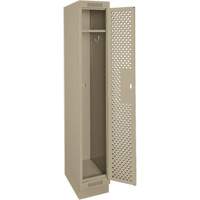 Clean Line Lockers, 12" x 18" x 76", Steel, Beige, Rivet (Assembled), Perforated Superchem Industries
