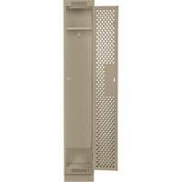 Clean Line Lockers, 12" x 18" x 76", Steel, Beige, Rivet (Assembled), Perforated Superchem Industries