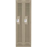 Clean Line Lockers, Bank of 2, 24" x 18" x 76", Steel, Beige, Rivet (Assembled), Perforated Superchem Industries