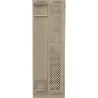 Clean Line Lockers, Bank of 2, 24" x 18" x 76", Steel, Beige, Rivet (Assembled), Perforated Superchem Industries