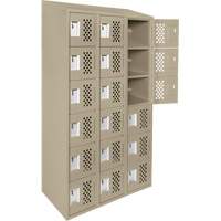 Clean-Line Perforated Lockerette, 6 -tier, Bank of 3, 12" x 72" x 12", Steel Superchem Industries