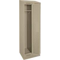 Clean Line Lockers, Bank of 2, 24" x 18" x 82", Steel, Beige, Rivet (Assembled), Perforated Superchem Industries