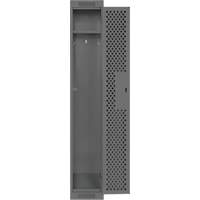 Clean Line Lockers, 12" x 12" x 72", Steel, Charcoal, Rivet (Assembled), Perforated Superchem Industries