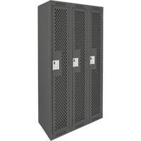 Casiers Clean Line, Bloc de 3, 36" x 12" x 72", Acier, Charbon, Rivet (assembl&eacute;), Perfor&eacute; Superchem Industries