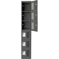 Assembled Lockerettes Clean Line Perforated Economy Lockers, 6 -tier, 18" x 72" x 12", Steel Superchem Industries