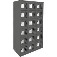 Assembled Lockerettes Clean Line Perforated Economy Lockers, 6 -tier, Bank of 3, 18" x 72" x 12", Steel Superchem Industries