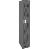 Clean Line Lockers, 12" x 18" x 76", Steel, Charcoal, Rivet (Assembled), Perforated Superchem Industries