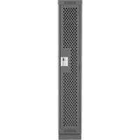 Clean Line Lockers, 12" x 18" x 76", Steel, Charcoal, Rivet (Assembled), Perforated Superchem Industries
