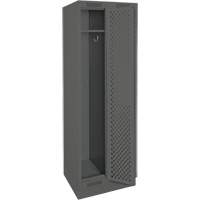 Clean Line Lockers, Bank of 2, 24" x 18" x 76", Steel, Charcoal, Rivet (Assembled), Perforated Superchem Industries