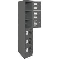 Assembled Lockerettes Clean Line Perforated Economy Lockers, 6 -tier, 18" x 72" x 12", Steel Superchem Industries