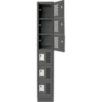 Assembled Lockerettes Clean Line Perforated Economy Lockers, 6 -tier, 18" x 72" x 12", Steel Superchem Industries