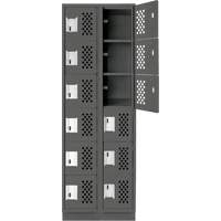 Assembled Lockerettes Clean Line Perforated Economy Lockers, 6 -tier, Bank of 2, 18" x 72" x 12", Steel Superchem Industries