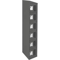 Assembled Lockerettes Clean Line Perforated Economy Lockers, 6 -tier, 18" x 72" x 12", Steel Superchem Industries