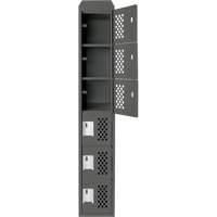 Assembled Lockerettes Clean Line Perforated Economy Lockers, 6 -tier, 18" x 72" x 12", Steel Superchem Industries