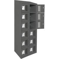 Clean-Line Perforated Lockerette, 6 -tier, Bank of 2, 15" x 72" x 12", Steel Superchem Industries