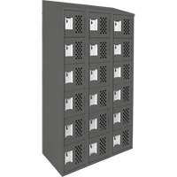 Clean-Line Perforated Lockerette, 6 -tier, Bank of 3, 15" x 72" x 12", Steel Superchem Industries