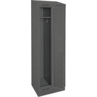 Clean Line Lockers, Bank of 2, 24" x 18" x 82", Steel, Charcoal, Rivet (Assembled), Perforated Superchem Industries