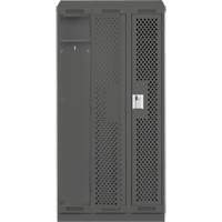 Clean Line Lockers, Bank of 3, 36" x 18" x 82", Steel, Charcoal, Rivet (Assembled), Perforated Superchem Industries