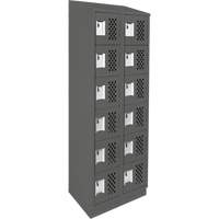 Clean-Line Perforated Lockerette, 6 -tier, Bank of 2, 15" x 72" x 12", Steel Superchem Industries