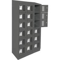 Clean-Line Perforated Lockerette, 6 -tier, Bank of 3, 15" x 72" x 12", Steel Superchem Industries