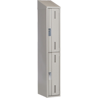 Concorde Heavy-Duty Lockers, 2 -tier, 12" x 18" x 78", Steel, Grey, Welded (Assembled) Superchem Industries