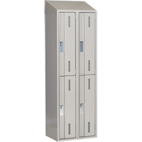 Concorde Heavy-Duty Lockers, 2 -tier, Bank of 2, 24" x 18" x 78", Steel, Grey, Welded (Assembled) Superchem Industries